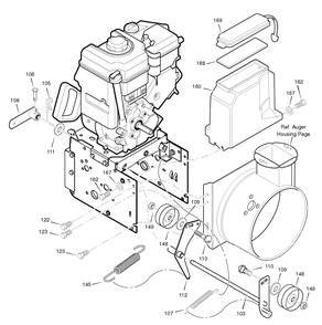 Frame Diagram and Parts List for 1695368-6291490X54 2007 Briggs and Stratton Snow Blower